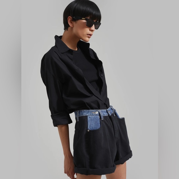 The Frankie Shop Hayla Contrast Denim Shorts - XS/S - Picture 3 of 6